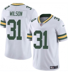 Men's Green Bay Packers #31 Emanuel Wilson White Vapor Limited Football Stitched Jersey