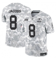 Men's Green Bay Packers #8 Josh Jacobs 2024 F.U.S.E Arctic Camo Salute To Service Limited Stitched Football Jersey