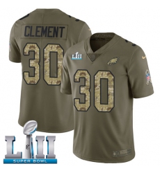 Men's Nike Philadelphia Eagles #30 Corey Clement Limited Olive/Camo 2017 Salute to Service Super Bowl LII NFL Jersey