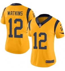 Women's Nike Los Angeles Rams #12 Sammy Watkins Limited Gold Rush Vapor Untouchable NFL Jersey