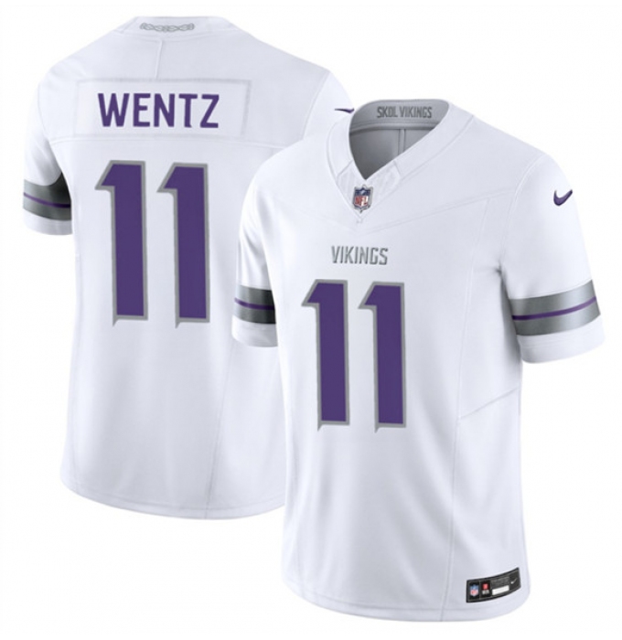 Men's Minnesota Vikings #11 Carson Wentz White 2025 F.U.S.E. Winter Warrior Limited Football Stitched Jersey