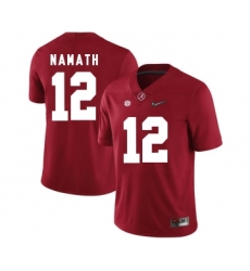 Alabama Crimson Tide 12 Joe Namath Red With Diamond Logo College Football Jersey