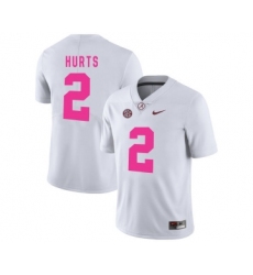 Alabama Crimson Tide 2 Jalen Hurts White 2018 Breast Cancer Awareness College Football Jersey