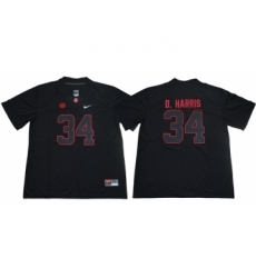 Crimson Tide #34 Damien Harris Blackout Limited Stitched NCAA Jersey