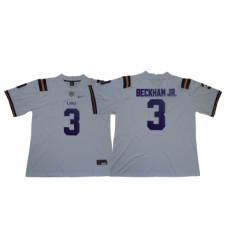 LSU Tigers 3 Odell Beckham Jr. White Nike College Football Jersey