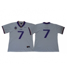 LSU Tigers #7 White 125 Sesons Nike College Football Jersey