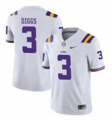 Men's LSU Tigers Logan Diggs #3 White Stitched NCAA Jersey