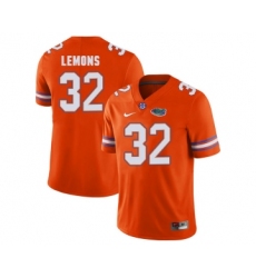 Florida Gators 32 Adarius Lemons Orange College Football Jersey