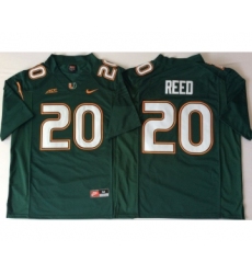 Miami Hurricanes 20 Ed Reed Green Nike College Football Jersey