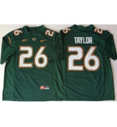 Miami Hurricanes 26 Sean Taylor Green Nike College Football Jersey