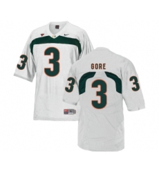 Miami Hurricanes 3 Frank Gore White College Football Jersey