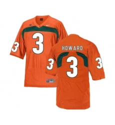 Miami Hurricanes 3 Tracy Howard Orange College Football Jersey