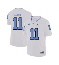 North Carolina Tar Heels 11 Nathan Elliott White College Football Jersey