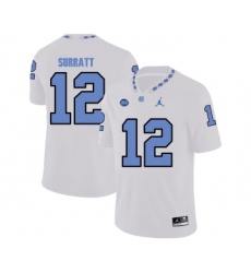 North Carolina Tar Heels 12 Chazz Surratt White College Football Jersey