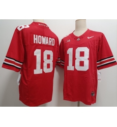 Men's Ohio State Buckeyes #18 Will Howard Red FUSE College Football Jersey