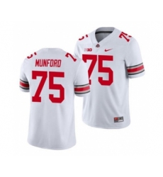 Men's Ohio State Buckeyes Thayer Munford 75 White Game Football Jersey