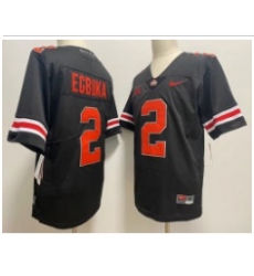 Ohio State Buckeyes #2 Egbuka Black Scarlet NCAA Football Jersey