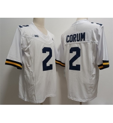 Men's Michigan Wolverines #2 CORUM White 2023 F.U.S.E. Stitched Jersey