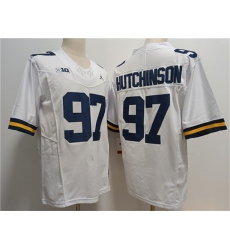 Men's Michigan Wolverines #97 Aidan Hutchinson White 2023 F.U.S.E. Stitched Jersey