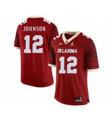 Oklahoma Sooners 12 Will Johnson Red 47 Game Winning Streak College Football Jersey