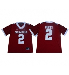 Oklahoma Sooners 2 Jalen Hurts Red 47 Game Winning Streak College Football Jersey