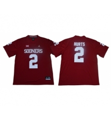 Oklahoma Sooners 2 Jalen Hurts Red College Football Jersey