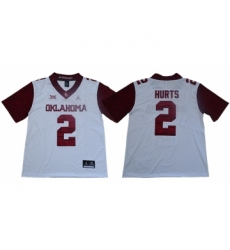 Oklahoma Sooners 2 Jalen Hurts White 47 Game Winning Streak College Football Jersey