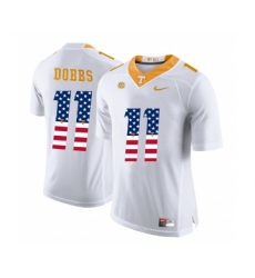 Tennessee Volunteers 11 Joshua Dobbs White USA Flag College Football Jersey