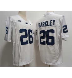 Men's Penn State Nittany Lions #26 Saquon Barkley White Stitched Jersey