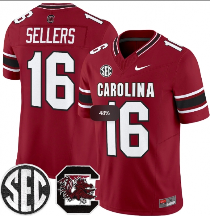 Men's South Carolina Fighting Gamecocks #16 LaNorris Sellers Garnet 2026 F.U.S.E. Stitched Nike Jersey