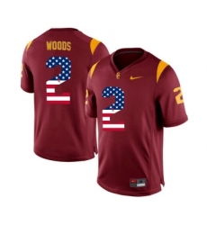 USC Trojans 2 Robert Woods Red USA Flag College Football Jersey