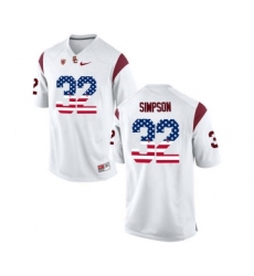 USC Trojans 32 O.J Simpson White USA Flag College Football Jersey