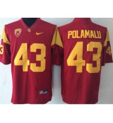 USC Trojans 43 Troy Polamalu Red College Football Jersey