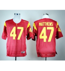 USC Trojans 47 MATTHEWS Red Jerseys