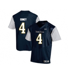 Notre Dame Fighting Irish 4 Te'von Coney Navy College Football Jersey