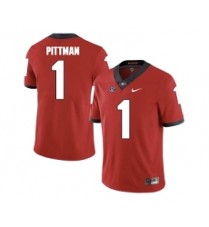 Georgia Bulldogs 1 Sam Pittman Red College Football Jersey