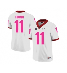 Georgia Bulldogs 11 Jake Fromm White 2018 Breast Cancer Awareness College Football Jersey