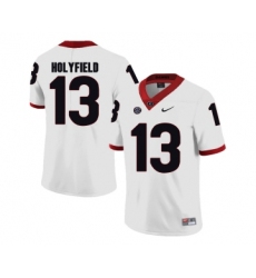 Georgia Bulldogs 13 Elijah Holyfield White College Football Jersey