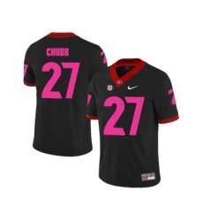 Georgia Bulldogs 27 Nick Chubb Black 2018 Breast Cancer Awareness College Football Jersey