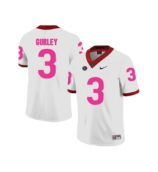 Georgia Bulldogs 3 Todd Gurley White 2018 Breast Cancer Awareness College Football Jersey