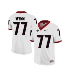 Georgia Bulldogs 77 Isaiah Wynn White College Football Jersey