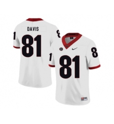 Georgia Bulldogs 81 Reggie Davis White Nike College Football Jersey