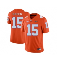 Clemson Tigers 15 T.J. Green Orange With Diamond Logo College Football Jersey