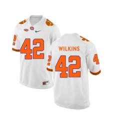 Clemson Tigers 42 Christian Wilkins WhiteCollege Football Jersey