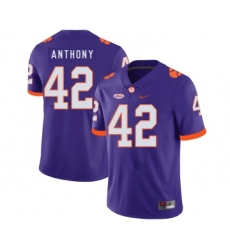 Clemson Tigers 42 Stephone Anthony Purple Nike College Football Jersey