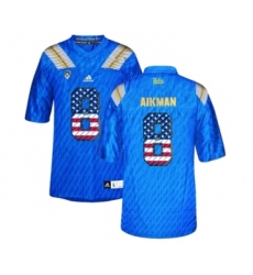 UCLA Bruins 8 Troy Aikman Blue USA Flag Blue College Football Authentic Jersey Blue