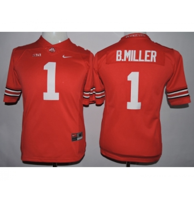 Ohio State Buckeyes 1 B.Miller Red College Women Jersey