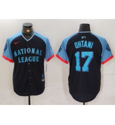 Men's National League #17 Shohei Ohtani Navy 2024 All-Star Limited Stitched Baseball Jersey