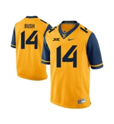 West Virginia Mountaineers 14 Tevin Bush Gold College Football Jersey