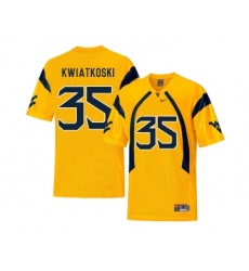 West Virginia Mountaineers 35 Nick Kwiatkoski Gold College Football Jersey